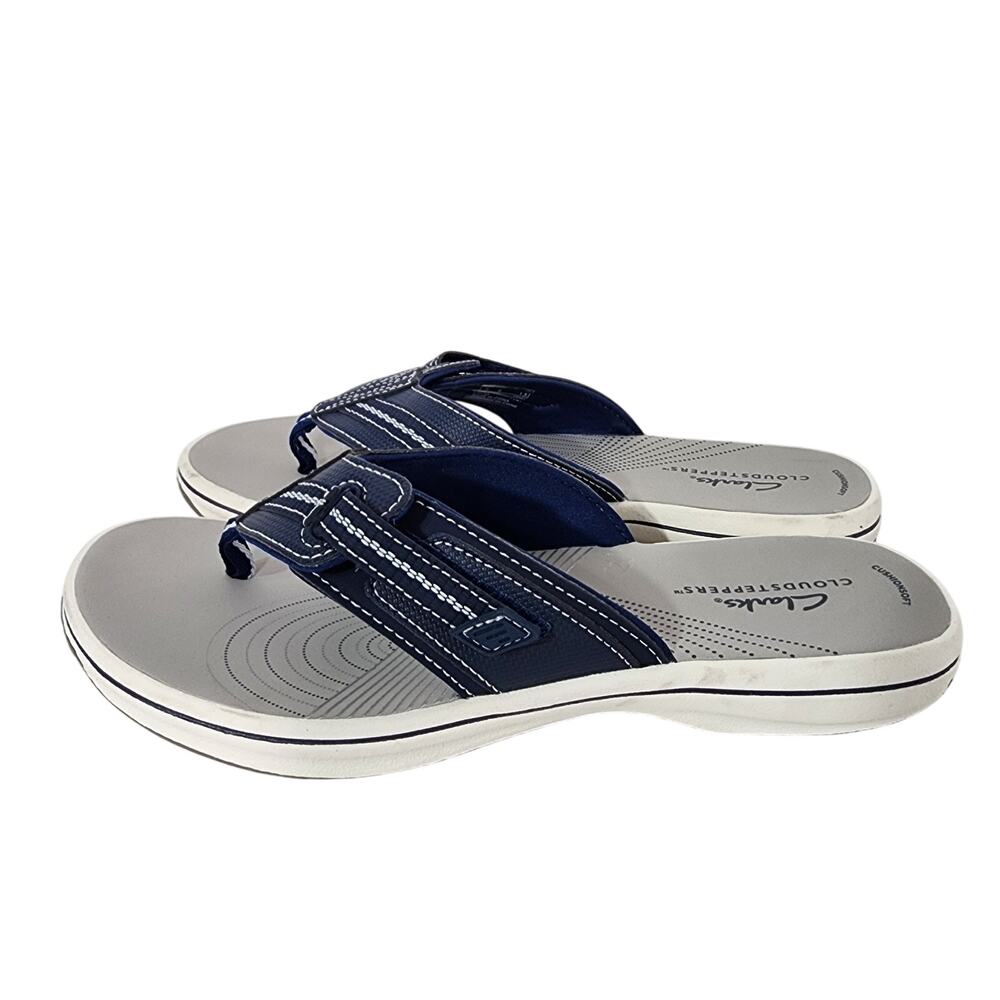 Clarks Cloudsteppers Women's Brinkley Jazz Flip Flops Sandals Navy 7M Slip On - Picture 5 of 10
